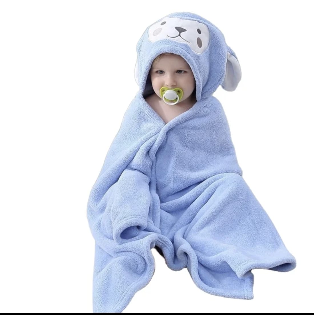 Baby Hooded Bath Towel, Soft Fleece Animal Design,  Blanket For Babys