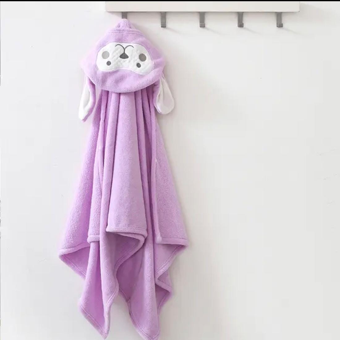 Baby Hooded Bath Towel, Soft Fleece Animal Design,  Blanket For Babys