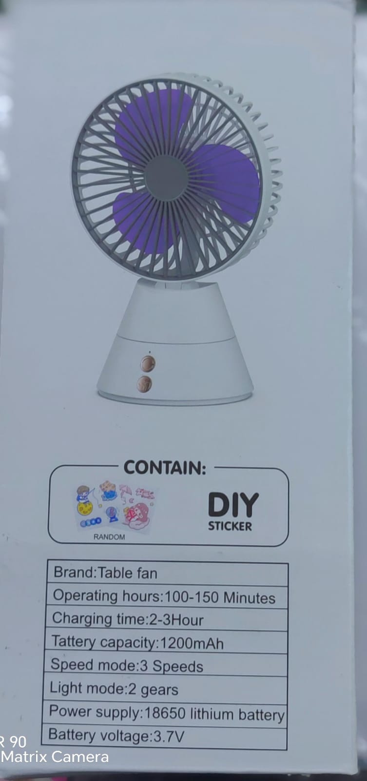 Shaking Head Table Fan with LED Lamp | Portable Mini Desk Fan  مروحة طاولة برأس متحرك مع مصباح LED | مروحة مكتبية صغيرة محمولة